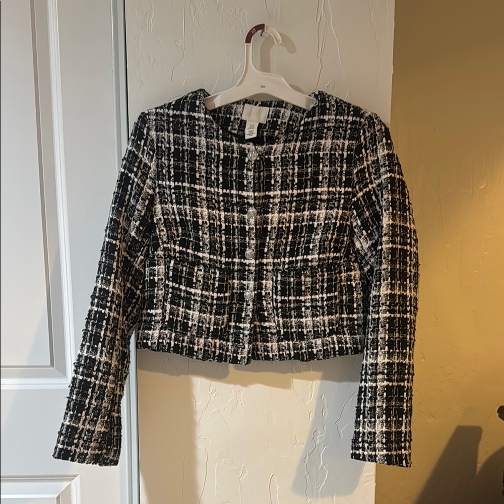 Black and White Tweed Blazer